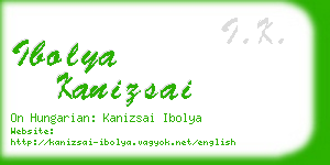 ibolya kanizsai business card